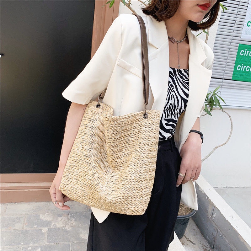 Túi Xách Đan Rơm Thời Trang Hàn Cho Nữ