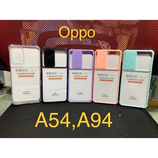 Ốp Oppo A54,A94 viền dẻo màu kiểu chống sóc,lưng trong nắp trượt bảo vệ camera