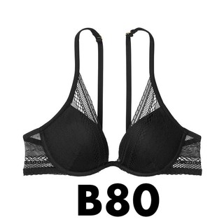 [USA 36B/B80] - Áo lót đen phối ren gợi cảm (62) nâng ngực, Incredible sexy Plunge, Inc Lace Black - Victoria's Secret