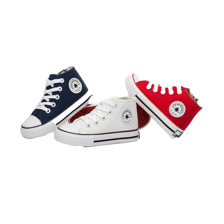 Giày dáng converse cổ cao cho bé trai và bé gái 2-15 tuổi T11