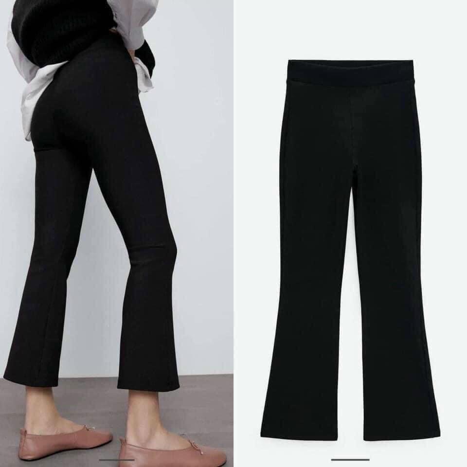 Quần Ống Loe Nữ Cạp Cao Dáng Dài, Quần Legging Nữ Ôm Ống Loe Nên From Xinh Tôn Dáng