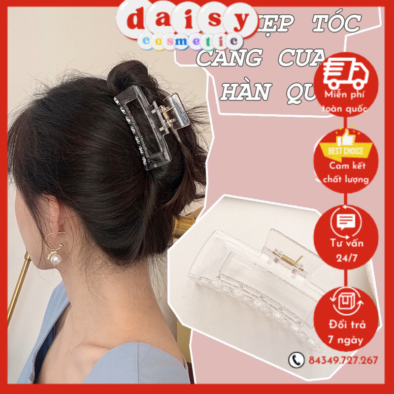 Kẹp nhựa Vuông màu trong siêu xinh giao màu ngẫu nhiên