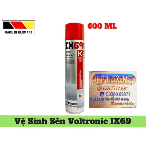 Voltrolnic ix69 Rửa Sên Xích cao cấp nhập khẩu Đức chai lớn 600ml . DoChoiXeMay