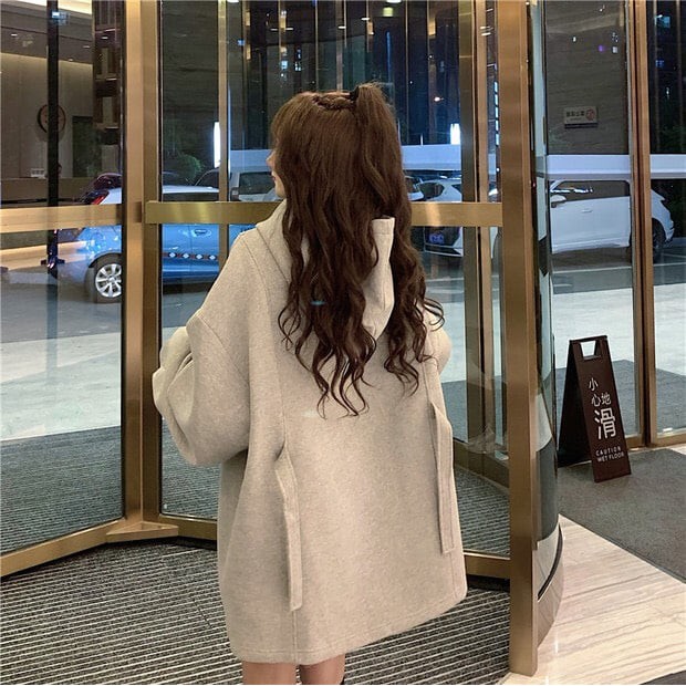 Áo váy nỉ kèm đai phom to dáng suông cực giấu dáng chất nỉ bông dày dặn giá siêu rẻ WK043D | BigBuy360 - bigbuy360.vn