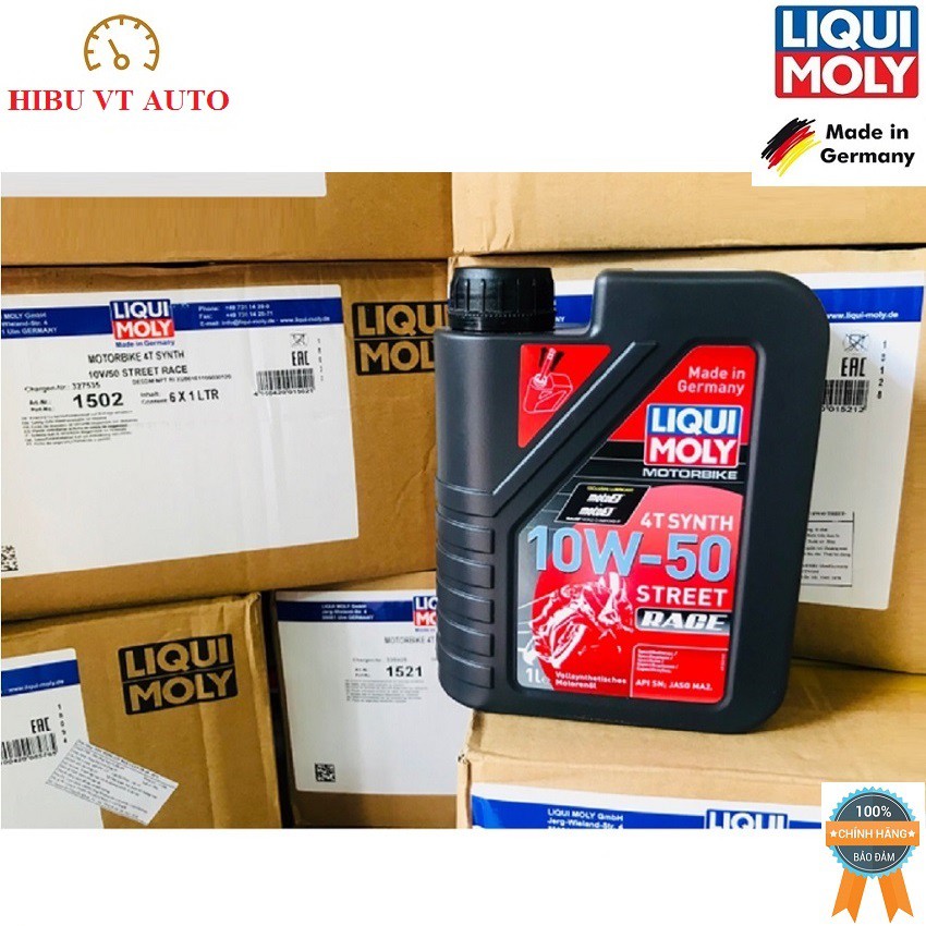 Dầu Nhớt xe máy Motorbike 4T Synth 10W50 Street Race Liqui Moly 1502 bôi trơn giảm thiểu ma sát.