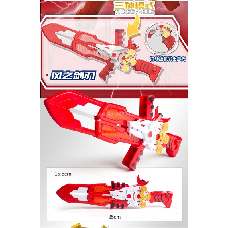 Đồ chơi kiếm biến hình lực lượng nhỏ với âm thanh và ánh sáng hình hành động miniforce x toy