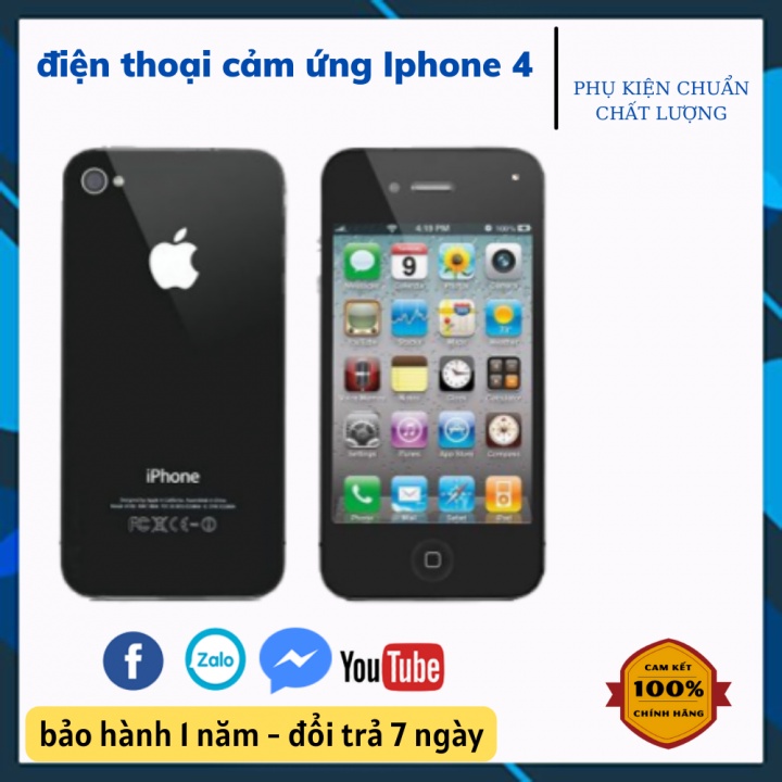 Điên thoại cảm ứng độc ip 4 4s(Ai-phon 4)16/8gb có sim nghe gọi giá rẻ - tặng kèm cáp sạc bh 12 tháng