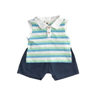 Bộ thun cotton sọc bé trai