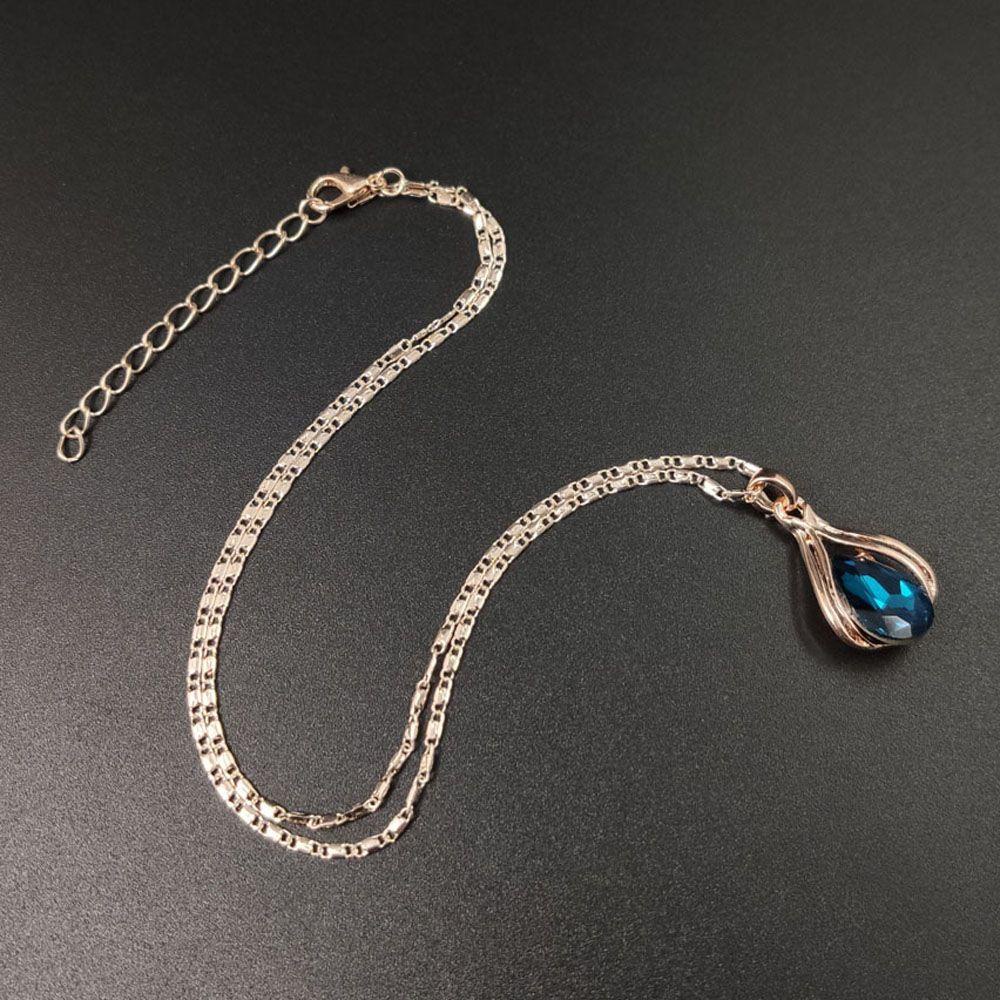 GIOVANNI Vòng cổ Mặt Hình Giọt Nước Màu Xanh Lá / Đỏ / Xanh Dương Thời Trang Thanh Lịch