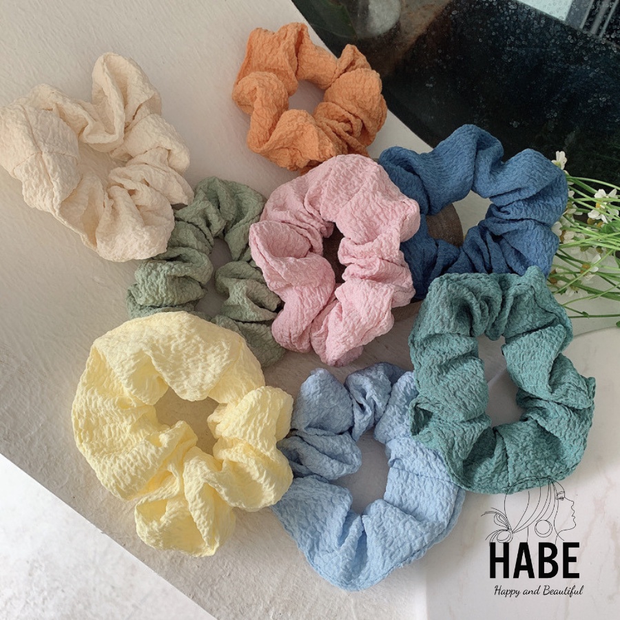 Dây buộc tóc scunchies cột tóc đẹp cho nữ, đồ cột tóc vải xốp bồng bềnh phong cách Hàn Quốc
