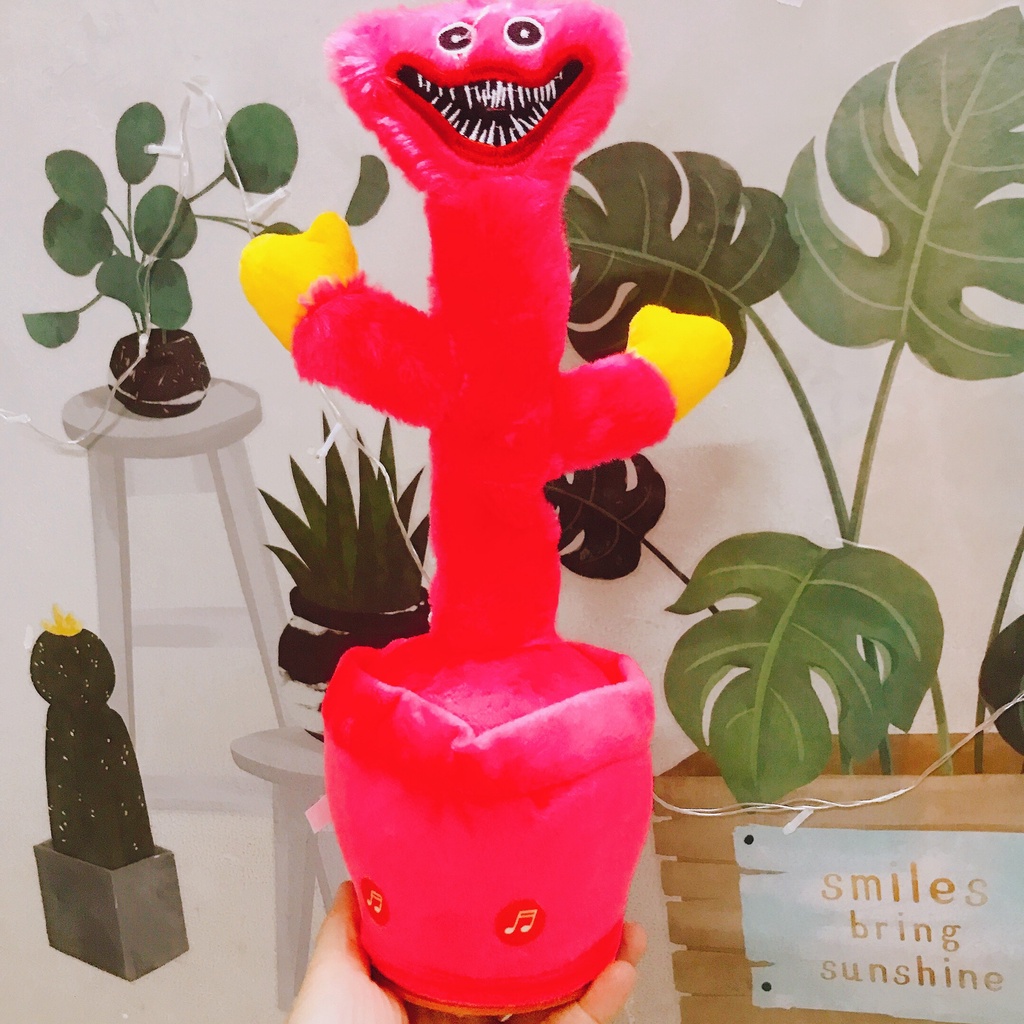 Cây xương rồng nhái giọng phát nhạc Việt 120 bài hát, có sạc pin - Cây xương rồng biết nói Huggy Wuggy nhảy múa vui nhộn