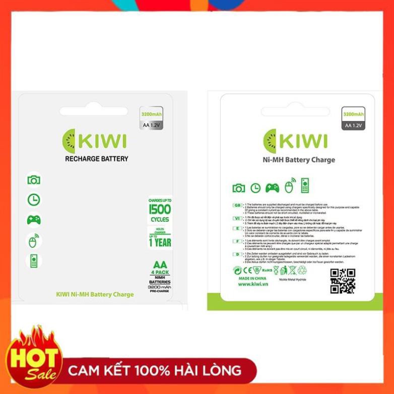 [Hàng Xịn] Pin sạc 2800mAh Kiwi Ni-MH AA 1,2V (vỉ 4 viên)