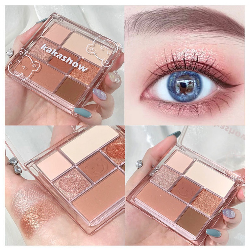 [Hàng mới về] Bảng phấn mắt KAKASHOW chống nước nhiều màu sắc thiết kế họa tiết gấu dễ thương