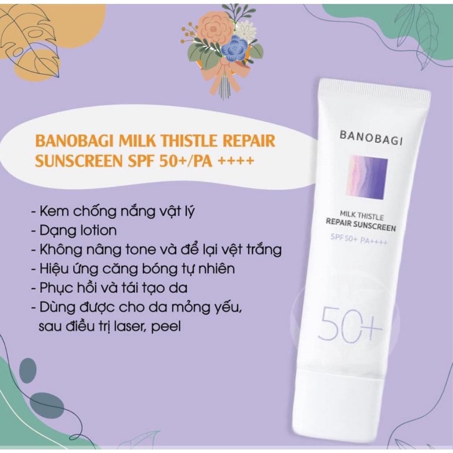 Kem Chống Nắng Banobagi Milk Thistle Repair Sunscreen 50ml SPF 50+ PA++++