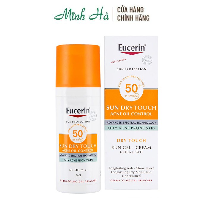 Kem chống nắng kiểm soát nhờn Eucerin Sun Gel Cream Acne Oil Control SPF 50+ PA+++