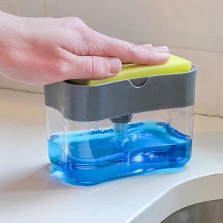 Hộp đựng nước rửa chén bát tự động tạo bọt kèm miếng rửa chén