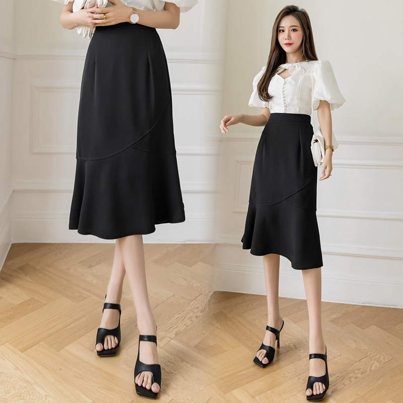 Chân Váy Đuôi Cá Dài Lưng Cao Co Giãn 3 Màu Thời Trang Công Sở