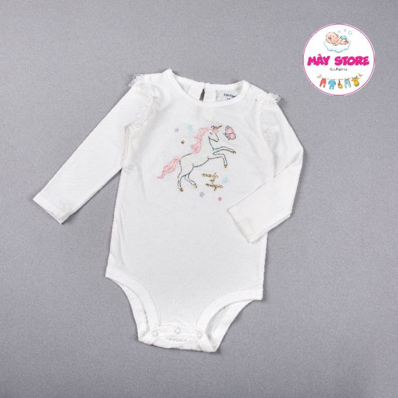 (HÀNG CHÍNH HÃNG) Thời trang trẻ em xuất dư Carter - Bodysuit bé gái Pony dễ thương kim sa đính size từ 3M đến 24M