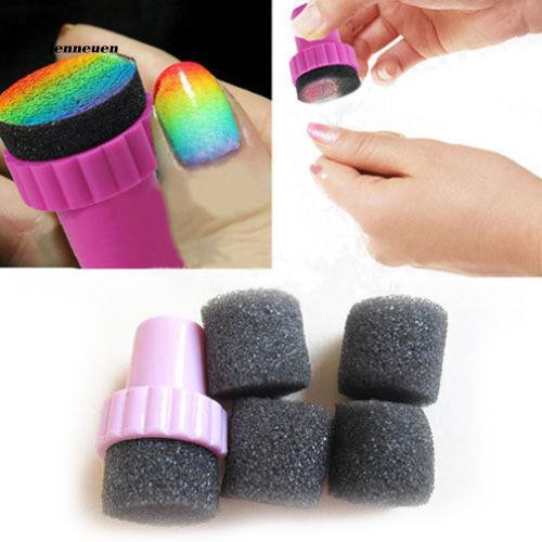[Hàng mới về] Bộ mút xốp trang trí móng tay nghệ thuật có tay cầm chuyên dụng
