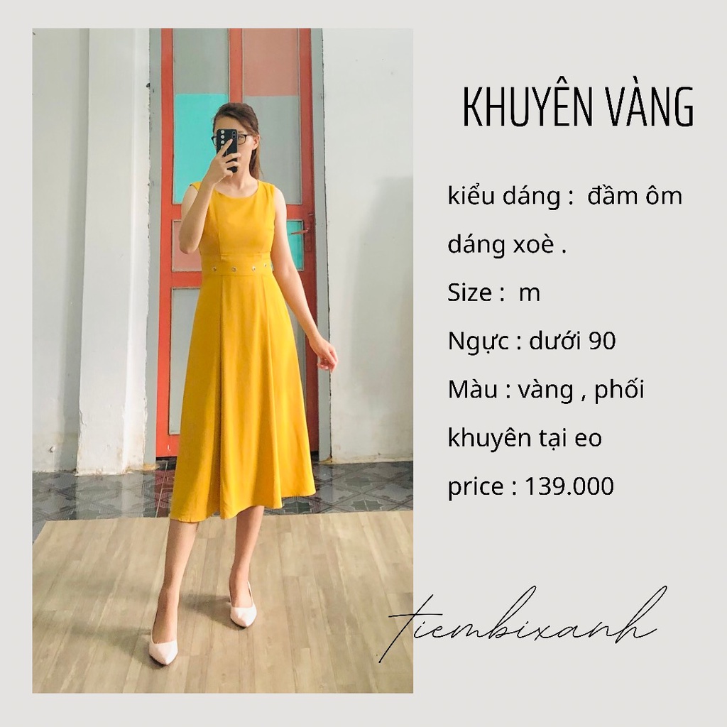 2hand- Đầm dáng dài ôm eo,chân váy xoè - D118 - tiembixanh