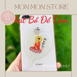 Lá bồ đề chữ thư pháp hình Phật Thích Ca đỏ (không gồm tua rua ngọc)