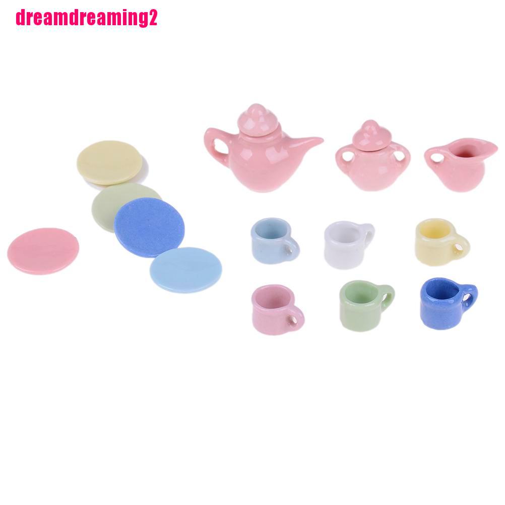 Bộ 15 Ấm Trà Mini Tỉ Lệ 1: 1 Dùng Để Trang Trí Nhà Búp Bê