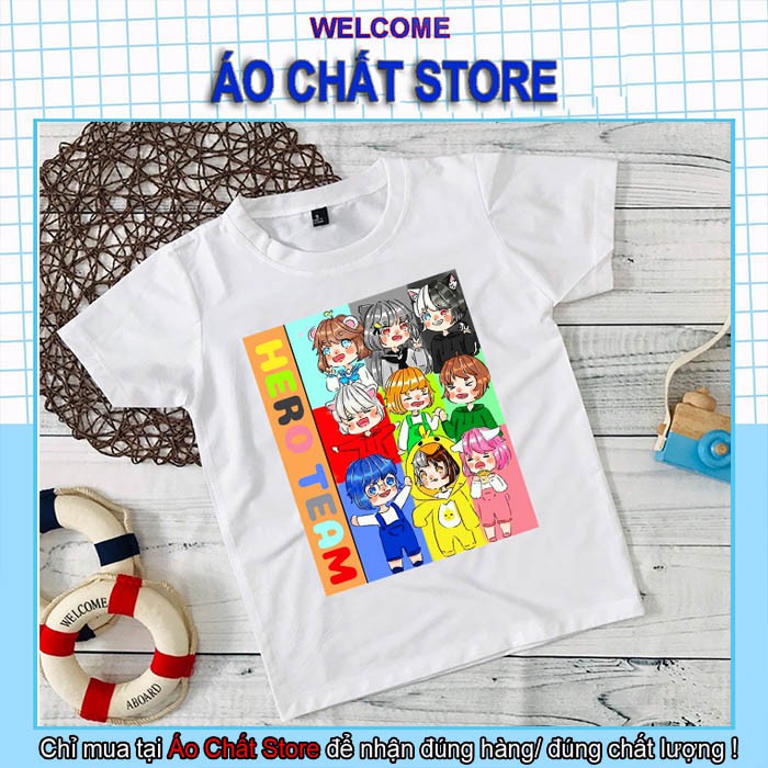 BST Áo Hero Team Mini World Đẹp | Áo Thun Mini World Toàn Thành Viên Hero Team Among Us Trẻ Em MC6