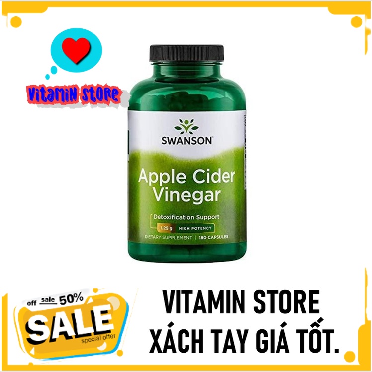 (VITAMIN STORE) APPLE CIDER VINEGAR - VIÊN UỐNG GIẤM TÁO - HỖ TRỢ KIỂM SOÁT CÂN NẶNG VÀ CHỐNG OXI HOÁ HIỆU QUẢ