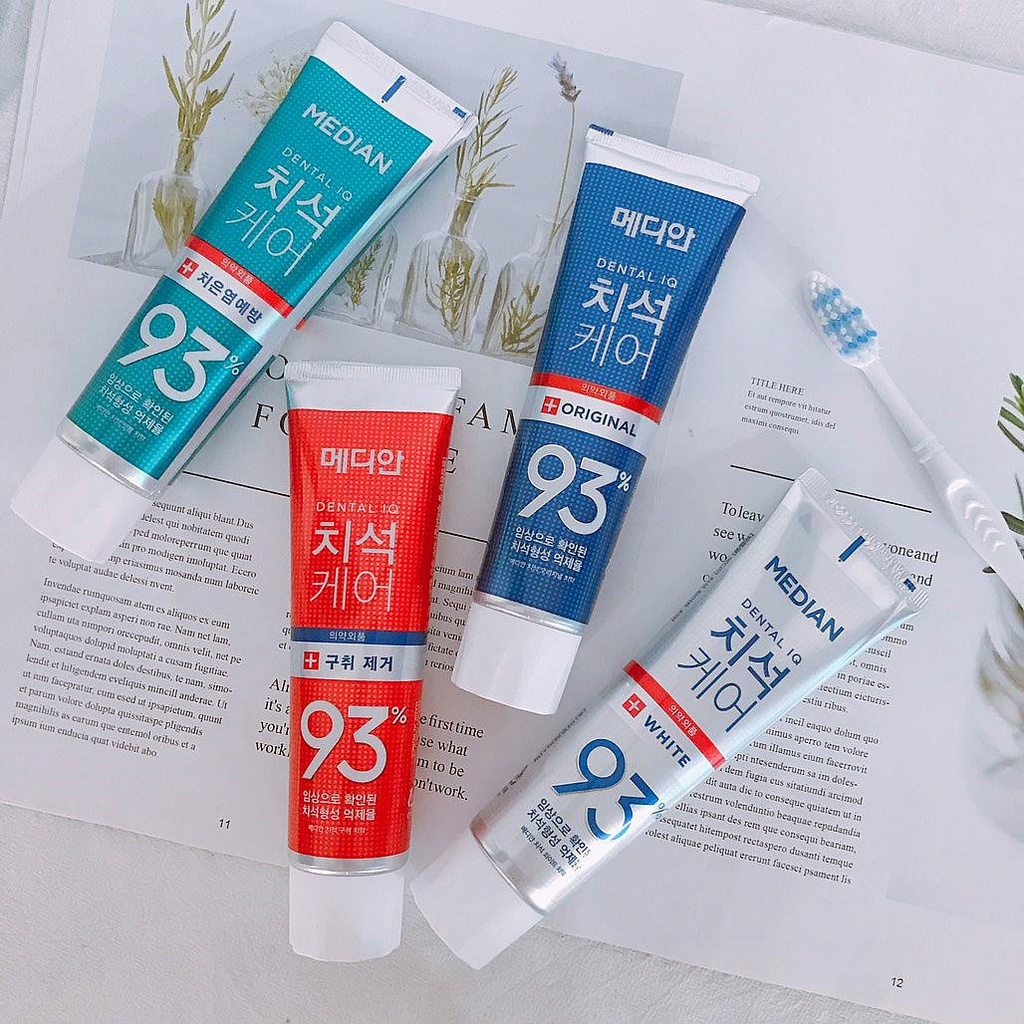 Kem Đánh Răng Giúp Trắng Răng, Giảm Ố, Loại Bỏ Mùi Hôi Median Dental IQ 93% Toothpaste 120g