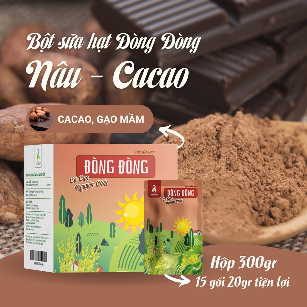 Bột sữa hạt Đòng Đòng (Ngỗng) | rau xanh, cacao, gạo tím, đường thốt nốt