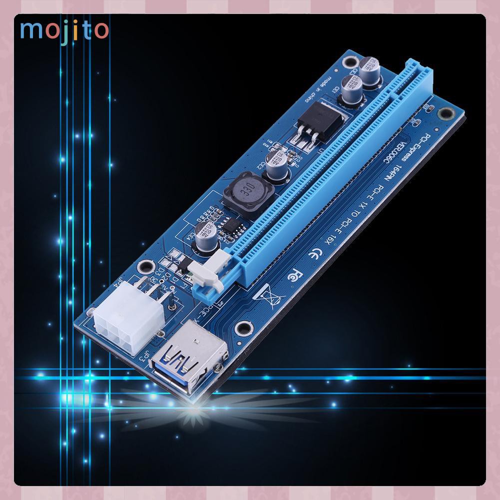 Card Mở Rộng 6pin Pci-E Usb3.0 1x Sang 16x Cho Btc Mining