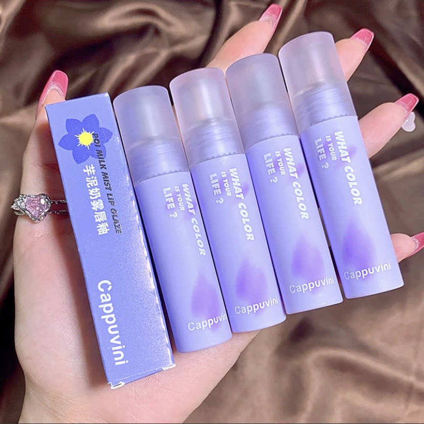 Son kem lì KOBELEEN Cloud Lip Glaze bền màu lâu trôi Taro CAPPUVINI Poi Milk Mist Lip Glaze CAPU42 KOBE03