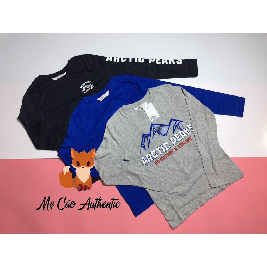 Set 3 áo cotton dài tay H&M auth cho bé trai
