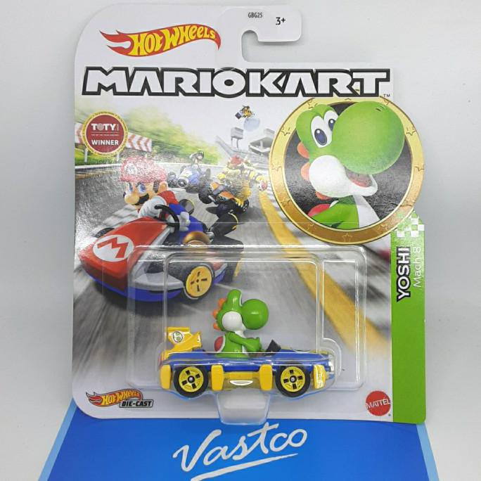 Hot Wheels Mô Hình Đồ Chơi Nhân Vật Mario Kart Mach 8 Yoshi Hotwheels