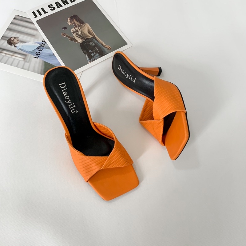 SORAMI.SHOES-Guốc quai kếp gót nhọn 7p siêu lạ mắt