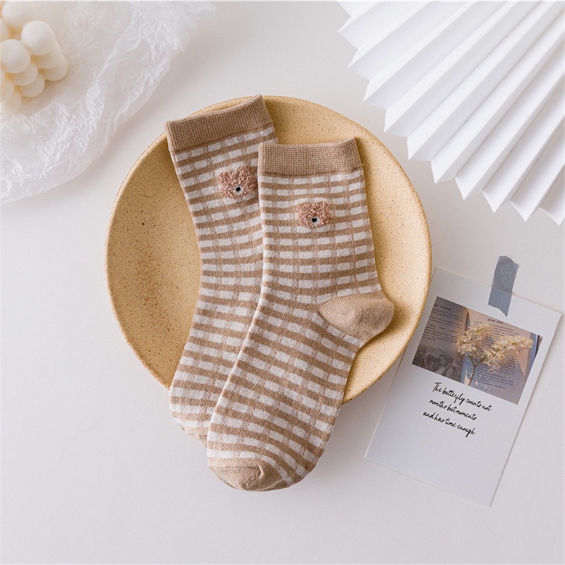 Đôi vớ mềm in hình gấu dễ thương thời trang cho học sinh