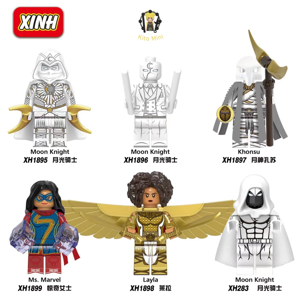 Minifigures Marvel Moon Knight Xếp Hình Lắp Ráp Siêu Anh Hùng Kĩ Sĩ Ánh Trăng  1895-1897