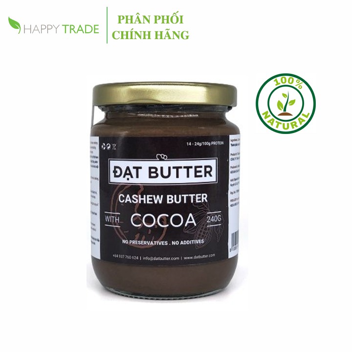 Bơ hạt điều cacao tự nhiên Đạt Butter (240g)