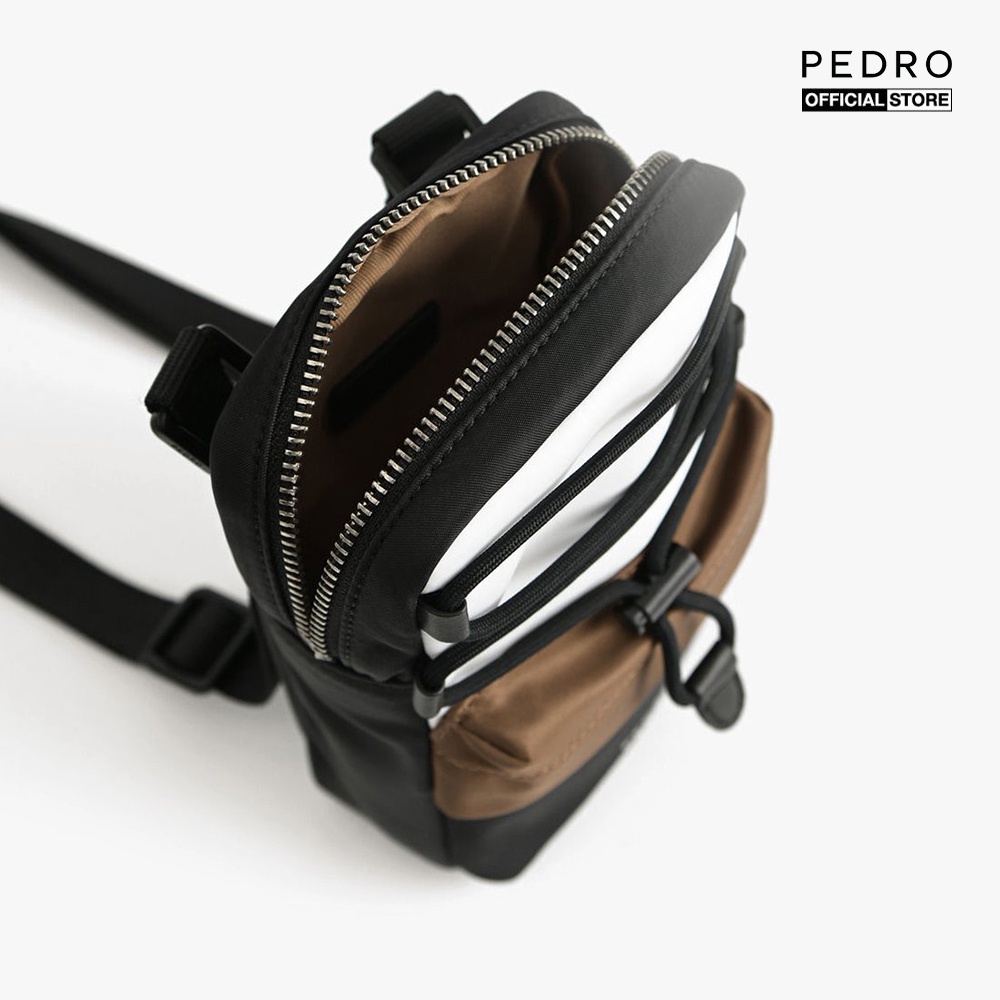 PEDRO - Túi đeo chéo nam chữ nhật phối dây rút Mini Nylon PM2-25210193-24