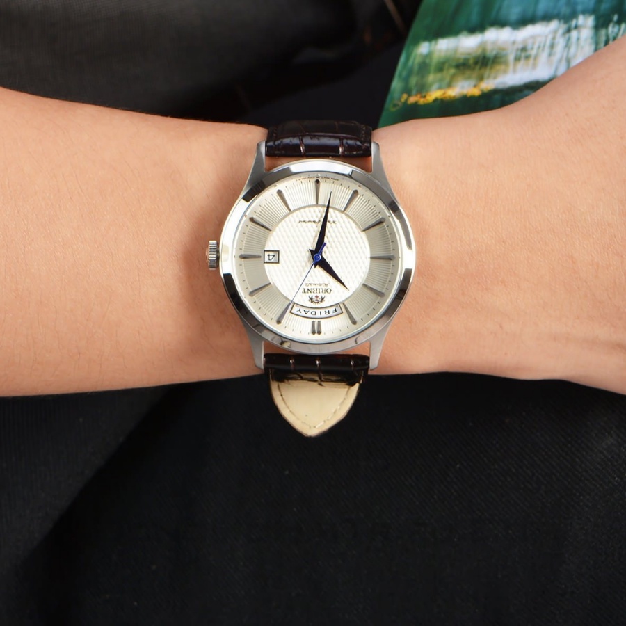 Đồng hồ cơ nam Orient FEV0V004SH mặt kính cứng chống va đập, chống nước 5 ATM, dây da thời trang cao cấp chính hãng