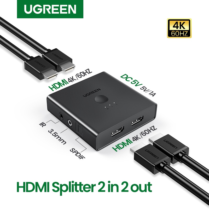 Ugreen 70689 ,70690 - Bộ gộp tín hiệu 2in 2out, 2in ra 4out chuẩn HDMI 2.0 hỗ trợ 4K/60hz ✔HÀNG CHÍNH HÃNG ✔