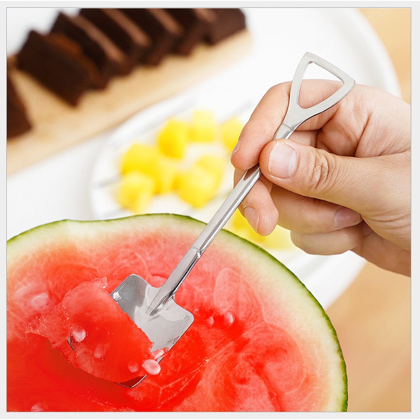 [HCM] Thìa inox đẹp rẻ tốt tiện lợi,muỗng ăn hình xẻng chất liệu cao cấp ăn trái cây, dưa hấu,...