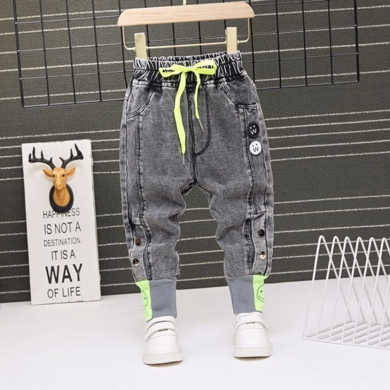 Quần Jeans Dài Chất Liệu Co Giãn Phong Cách Hàn Quốc Cho Bé 2-3-4-5-6 Tuổi