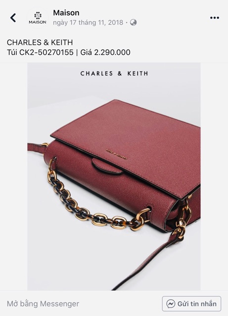 Túi xách Charles & Keith 98% giá gốc 2.200k