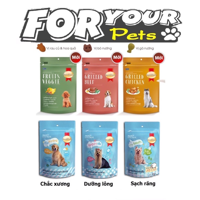 BÁNH SNACK THƯỞNG CHO CHÓ SMARTHEART DOG TREAT 100G