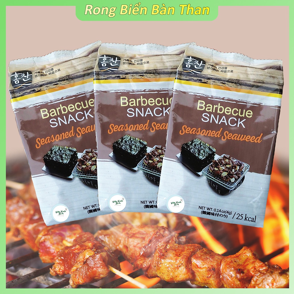 Rong Biển Ăn Liền Hàn Quốc Vị BBQ Thịt Nướng Thơm Ngon - Rong Biển Rắc Cơm - Snack Rong Biển BBQ - HCM