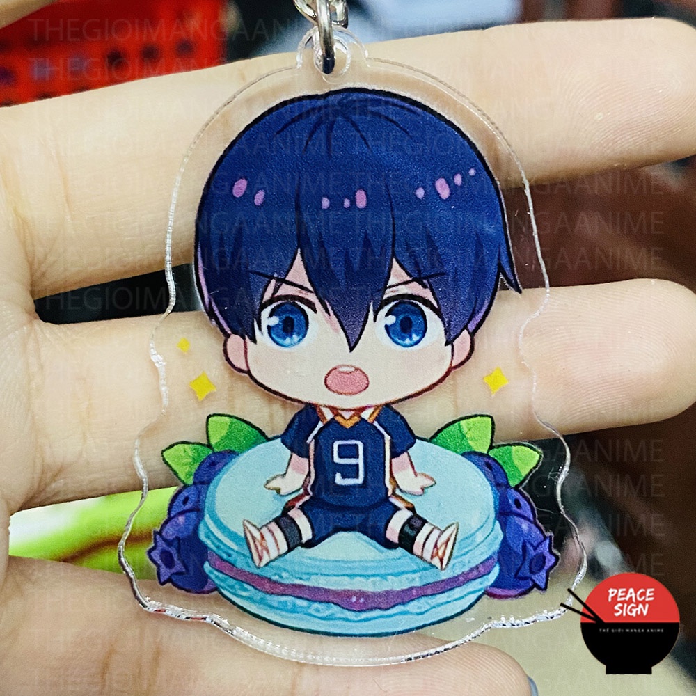 (mica trong acrylic) Móc khóa HAIKYUU! Vua Bóng Chuyền ver MACARON anime chibi xinh xắn