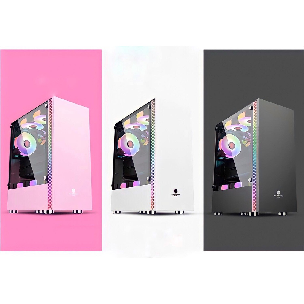 VỎ CASE MIK 3 MÀU , TRẮNG-ĐEN-ĐỎ NEW BOX ,LẮP ĐỐI ĐA 8 FAN LED, có ảnh thật shop tự chụp
