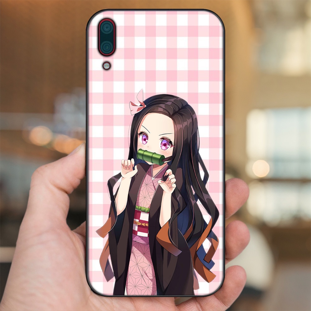 Ốp lưng Huawei Y7 Pro 2019 viền đen in hình Nezuko Kimetsu no Yaiba
