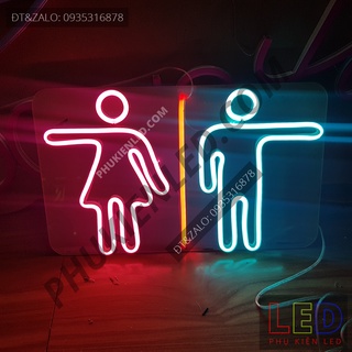 Đèn Led Neon Nhà Vệ Sinh Nam Nữ cực chất – Toilet With Guns Neon Sign – Đèn Led Neon Trang Trí phukienled
